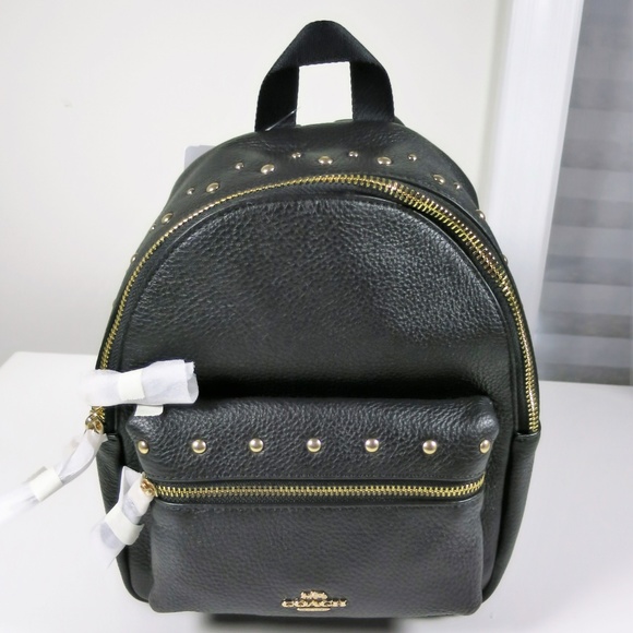 Coach Mini Charlie Leather Backpack with Studs NWT - Picture 2 of 8